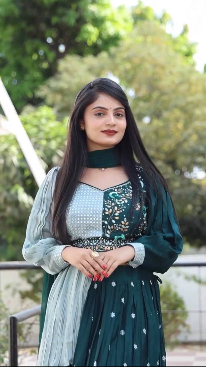 Pc 233 By Prisha Heavy Chinon Party Wear Indo Western Catalog